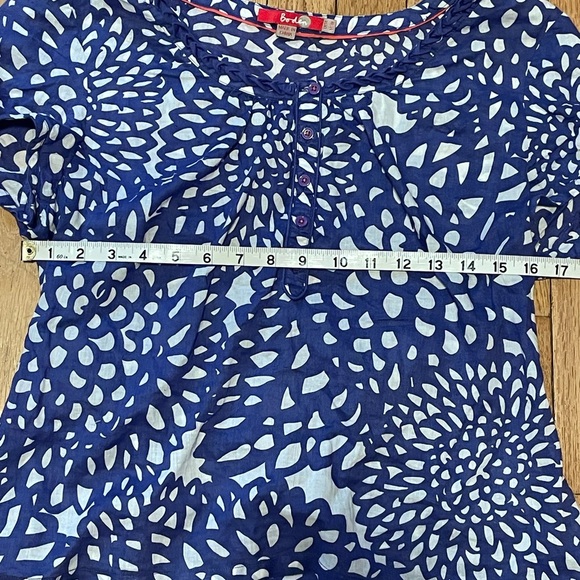 Boden Blue and White Patterned Top Women’s 10, Measures Like a Small - Picture 5 of 7
